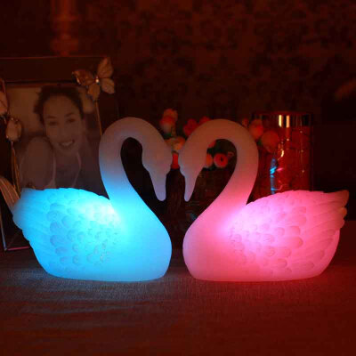 

Color Changing and flicker Swan Flameless Real Wax LED Candle lights With Timer Home Party Decoration