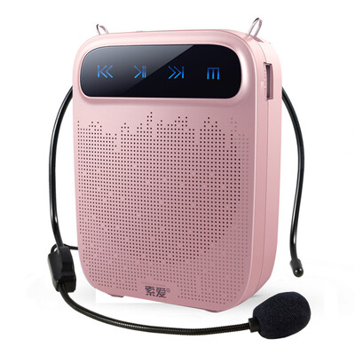 

Soaiy -418 10W Portable Digital Loudspeaker for Teachers&Guiders USB TF Card Speaker Rose Gold