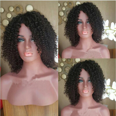

Top Grade brazilian virgin hair glueless full lace human hair bob wigs kinky curly short lace front wig for black women