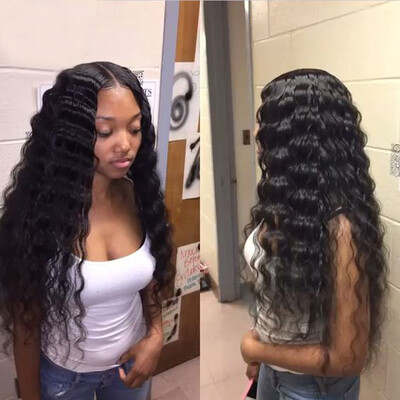 

Peruvian Virgin Hair Natural Wave Glueless Full Lace Wigs Natural Color fast delivery by DHL