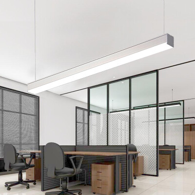 

Jingdong supermarket] Po Li Huang LED office chandelier simple modern aluminum long studio office office lighting 36w hanging line lamp ET1602