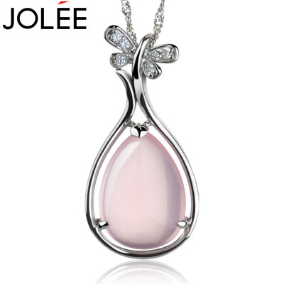 

Yulan JOLEE Silver Necklace Natural Topaz Pendant Simple Stylish Colored Stone Locked Necklace Send Girlfriend Honored Wife Gift Blue