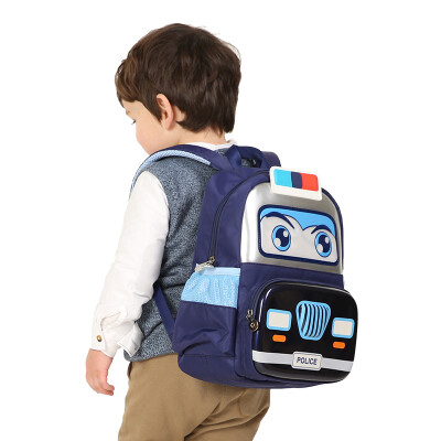 

【Jingdong supermarket】 Fu Lei (flavorgirl) children's school kindergarten baby shoulder bag fashion cartoon police car shape F6060 navy