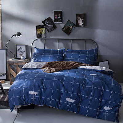

Ying Xin Home Textiles Cotton Set Skin-Friendly High-Profile High-density Twill Print Double Bed Quilt Bed Sheets Four-piece Applicable 15 18m Bed Gentleman