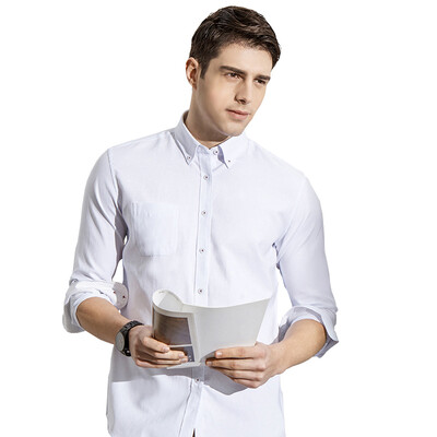 

Красная фасоль Hodo Men Men Dress Up Оксфорд Спиннинг рубашка с длинным рукавом Белый 44