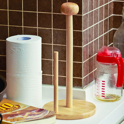 

Ou Runzhe paper towel rack rubber wood kitchen home oil filter