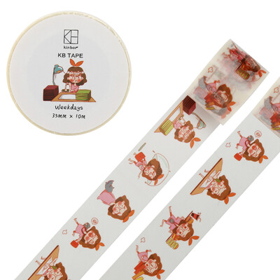 

Sports bag and paper tape 35mm * 10m hand account color stationery tape / Weekdays DTB64066