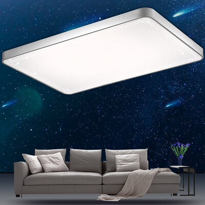 

Первый (sdhouseware) Светодиодный потолочный светильник Starry Living Room Lamp Crystal Light Rectangle Современная простая атмосфера Освещение Light Galaxy Long Side 90 * 58cm Promise Remote Control