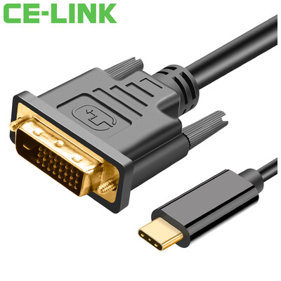 

CE-LINK USB31Type-C to DVI high-definition conversion cable 2 meters USB-C to DVI computer mac with high-definition TV monitor projector line black 1650