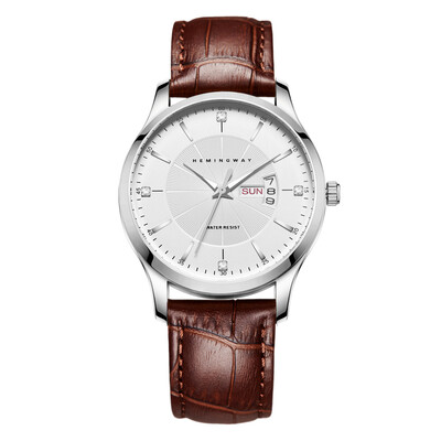 

HEMINGWAY Commercial Fashion Calendar Stainless Steel Quartz Mens Watch