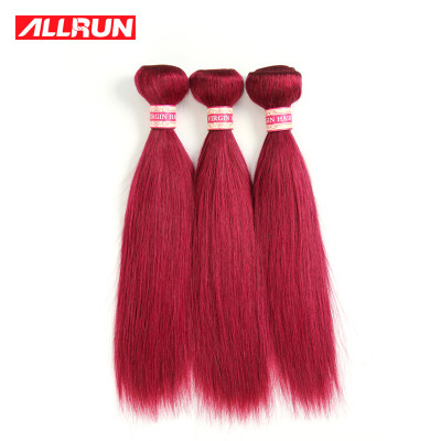 

Allrun Brazilian Virgin Hair Straight #118 Colored 3 Bundles Brazilian Straight Hair Extension 100% Human Hair Weave 100g/Pc