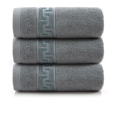 

Vosges jade pure cotton towel single loaded plain dream of youth Plaid thick absorbent adult facial towel 100g / Article 34 * 74cm blue