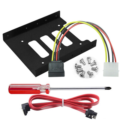 

IT-CEO 25 &quotHard Drive Bracket SATA3 Data Cable Power Cord Screwdriver Set Desktop Hard Disk Drive Bracket Adapter Compatible with SSD Mechanical Hard X2Z5-C