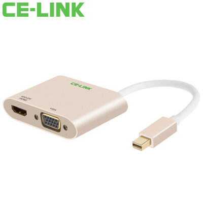 

CE-LINK Mini DP to VGA / HDMI 2-в-1 конвертер 4K Mini DisplayPort Adapter 4K * 2K Macbook TV Projector 1520