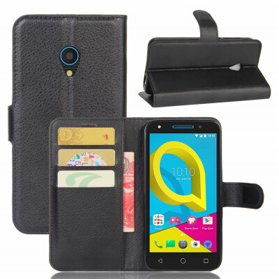 

GANGXUN Alcatel U5 Case High Quality PU Leather Flip Cover Kickstand Anti-shock Wallet Case for Alcatel U5