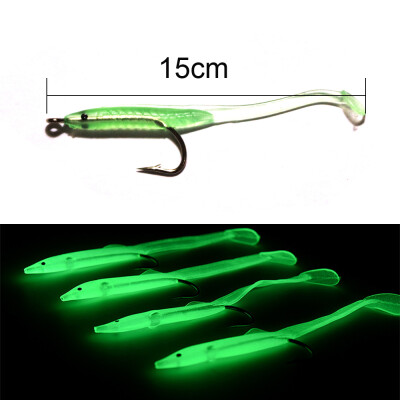 

Luminous Fishing Lure 1PCS 5.5 / 7/8 / 10cm Световой длинный хвост Рыбалка Приманка Силиконовый гель Мягкие приманки Крючки Ночной свет Рыболовные снасти