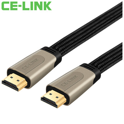 

кабель CE-LINK HDMI 2 м плоский провод версия кабель HD 2,0 компьютерная поддержка мониторов HDTV проекторы линия 4K * 2K круглый оплетка 1837
