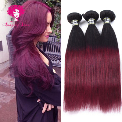 

8A Ombre Indian Straighrt Hair 3 Bundles Straight Hair Ombre Bundles Hair Bundle Deals Hair Tow Tone Color T1B/99j