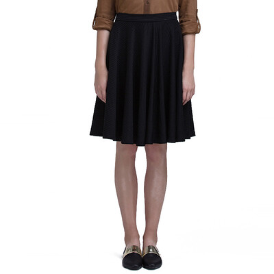 

UR Women &39s casual wild fold knit A - type half skirt WG46R5AN0001 dark gray