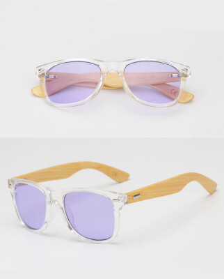 

Peekaboo Men Bamboo Sunglasses Women Transparent Clear Pink Blue Yellow Cheap Real Bamboo Wood Sun Glasses with UV400 Lens