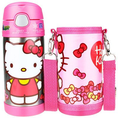

HELLO KITTY Hello Kitty Insulation Cup Детские всасывающие чашки для воды Мужчины и женщины Студенты из нержавеющей стали (включая чашки) 350ML Pink