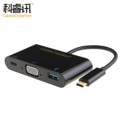 

CABLE CREATION Type-C to HDMI + USB HUB Converter with TV Projector 12 "MacBook Extended USB Adapter USB-C Rechargeable Black CD0077