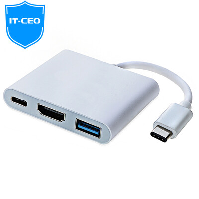 

IT-CEO USB3.0 Splitter Type-C для HDMI с высокой четкостью конвертер USB-C адаптер Apple Macbook док-станция HUB концентратор Y2TYPE-C-UHT