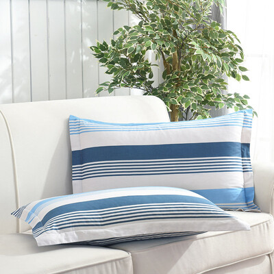 

Yingxin home textile cotton bedding high density pillowcase cotton pillowcase a pair of equipment 48 74 2 Jin Shang blue