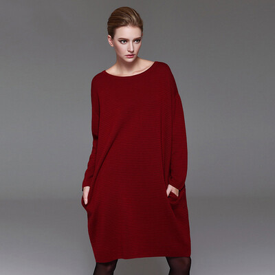 

Marc Rebecca Korean Fashion Loose Knit Dress 45461E Dark Green