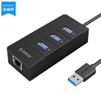 

ORICO HR01-U3 USB3.0 Splitter Turn RJ45 Gigabit Ethernet Port Expansion 3 HUB Hub Black