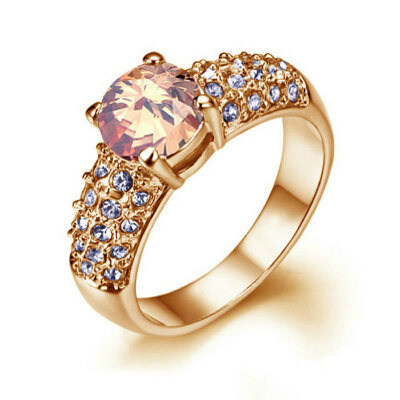 

Yoursfs® 18K Rose Gold Plated 1.5Ct Simulated Diamond Classical Promise Ring Use Austrian Crystal Fashion Jewelry