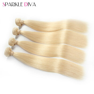 

613 Blonde Virgin Hair Straight 4 Bundles Shinny Blonde Brazilian Hair Brazilian Virgin Hair Straight 8A Human Hair Extensions