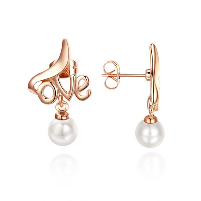 

Yoursfs@ "LOVE" Letters Jewelry Romantic Gift For Women Gold Color Pearl Earrings Jewelry