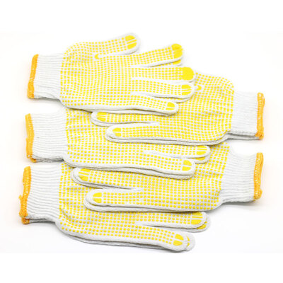 

Forgestar 10-pin yellow plastic anti-skid protective gloves 230mm 12 pairs PPE suit