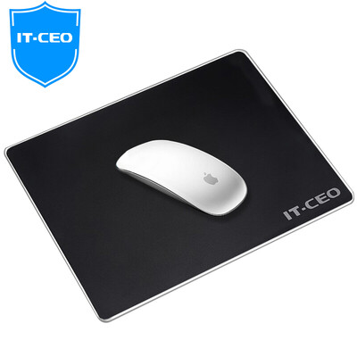 

IT-CEO X420T large aluminum mouse pad thick aluminum metal&hard gaming mouse mat business office keyboards Desktop mouse pad 25X20cm black