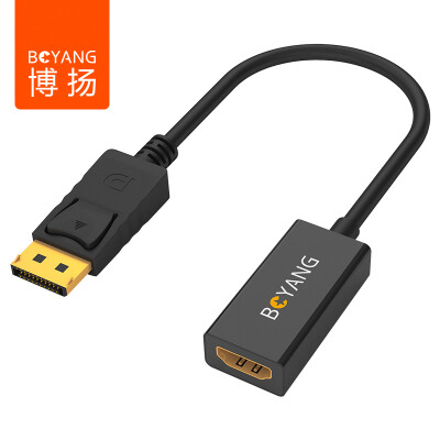 

Bo Yang (BOYANG) BY-05Z03 Конвертер DP в HDMI Displayport адаптер для подключения молнии к телевизору черный