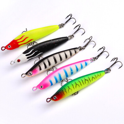 

1PC Soft Fishing Lures 7.5cm-2.95"/18.7g-0.66oz Soft Lead Bait 8# High Carbon Fish Hook 10 Colors Silicon Wobblers Fishing Tackle