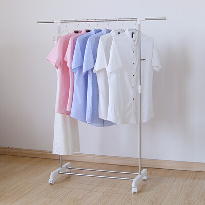 

Youyang drying rack floor thick stainless steel single rod indoor balcony hanger retractable lifting mobile drying rack Y-1911