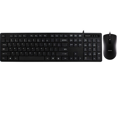 

Philips (PHILIPS) SPT6201B Бесшумный проводная мышь и клавиатура установить черный бизнес