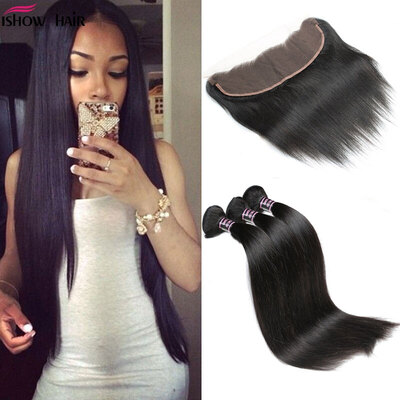 

Malaysian Straight Hair With Frontal Closure Ear To Ear Lace Frontal Closure With Bundles 7A Malaysian Virgin Hair With Closure