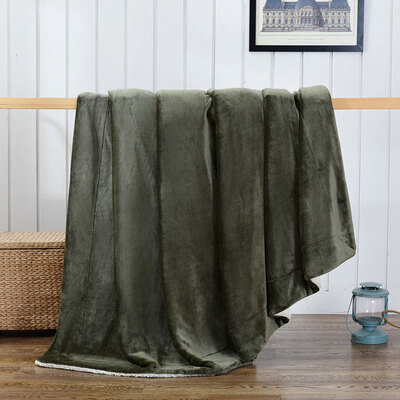 

Yingxin home textile lamb lambskin blanket thickening flannel blanket home office lunch coral fleece blanket towel was dark green 150 200cm