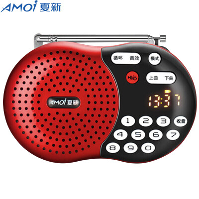 

Amoi x400 Card Speaker Portable Elderly Radio Square Dancing Sound Outdoors Outdoor mp3 Music Player (Red