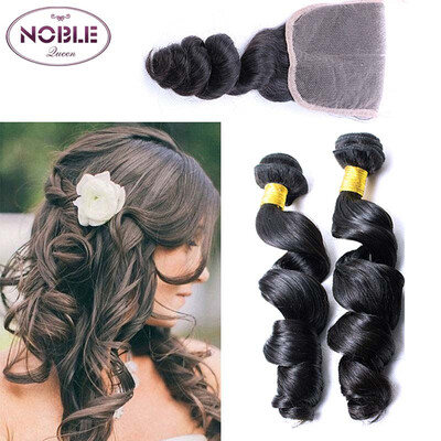 

Loose Wave Brazilian Hair With Closure 3 Bundles Wet Wavy Brazilian Virgin Hair Loose Wave With Closure Human Hair Extensions