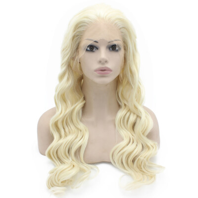 

Long Wavy Light Blonde Heat Friendly Natural Lace Front Synthetic Wig