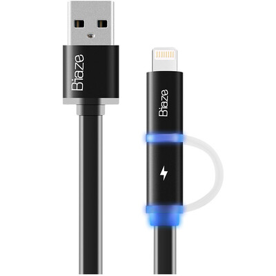 

Biaze Micro USB Lightning 8-Pin Charging Cable Orange Gold