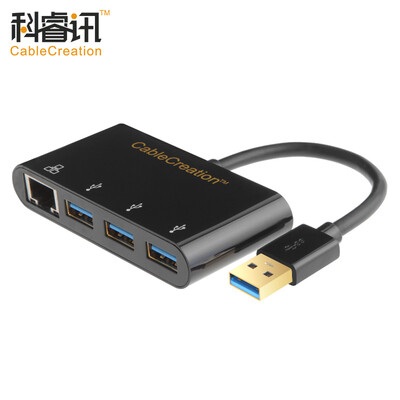 

CABLE CREATION USB30 to Gigabit Ethernet 3 port HUB hub splitter USB30 to RJ45 converter with Type-c to USB30 adapter CD0040
