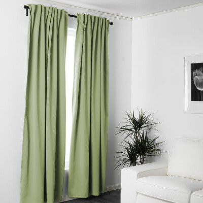 

FOOJO Fureng finished curtains linked living room bedroom floor curtain fabric 2 meters wide 27 meters high light green