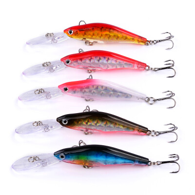 

1PC FishingTackl 5 Colors Plastic baits 9.5cm-3.74"/6.91g-0.24oz Artificial Hard Lure 6# High Carbon Steel Hook Fishing bait