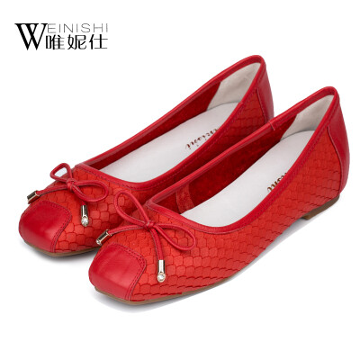 

Woman Single shoes lady's footwear flattie leather shoes asakuchi single shoes