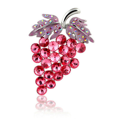 

Yoursfs@ Flower Brooches Scarf Buck Brooch Pin Collar Clip For Women Girl Fashion Jewelry Accessories Crystal Rhinestone Grape Bro